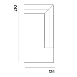 Edge op maat gemaakt / longchair medium arm rechts