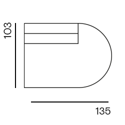 Edge Made to Order / 1,5-round seat left back