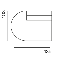 Edge Made to Order / 1,5-round seat right back